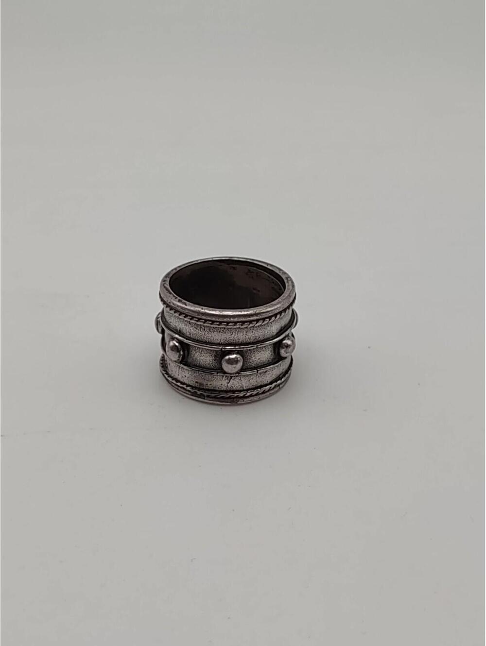 Sterling Silver Wide Cigar Band Ring Artisan Size 7